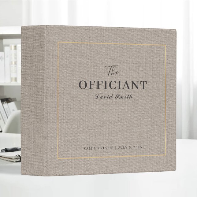 The Officiant Wedding Marriage Black Gold Elegant Binder (Creator Uploaded)