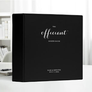 The Officiant Wedding Marriage Elegant Black Binder