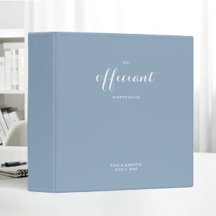 The Officiant Wedding Marriage Elegant Blue Binder