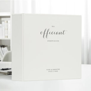 The Officiant Wedding Marriage Elegant Ivory Binder