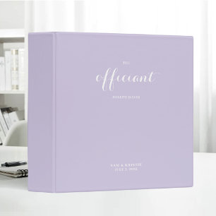 The Officiant Wedding Marriage Elegant Lavender Binder