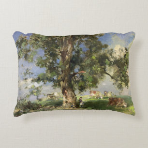 The Old Ash Tree (oil on canvas) Accent Pillow
