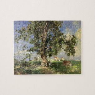 The Old Ash Tree (oil on canvas) Jigsaw Puzzle