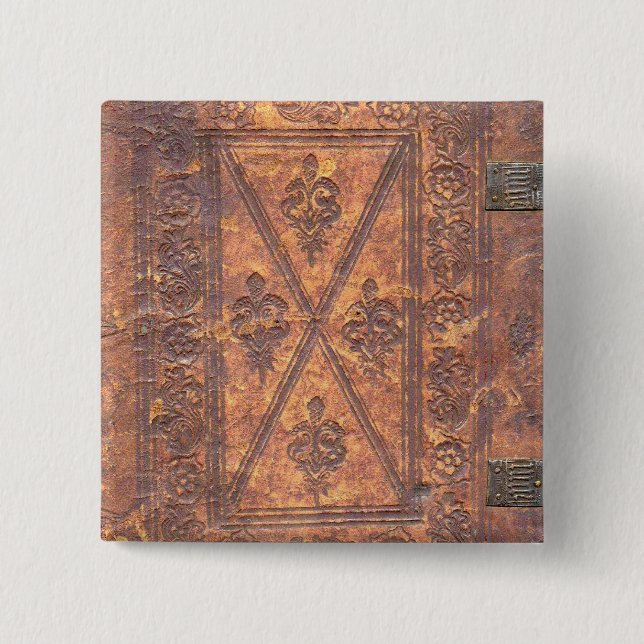 The Old Book 2 Inch Square Button (Front)