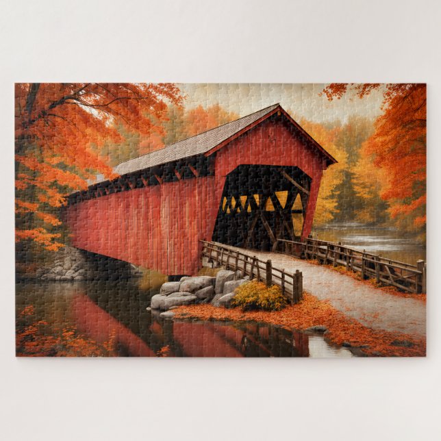 The Old Covered Bridge Jigsaw Puzzle (Horizontal)