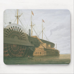 The Old Frigate HMS Agamemnon with her weight of c Mouse Pad