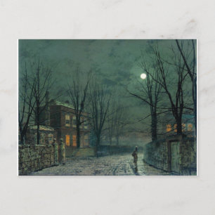 The Old Hall Under Moonlight John Atkinson Grimsha Postcard