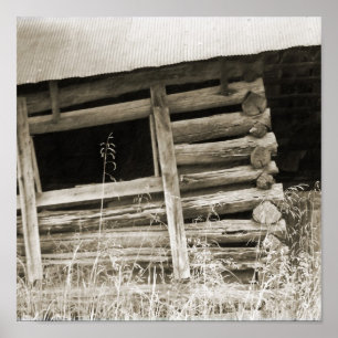 The Old Log Cabin Poster