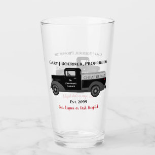 The Old Man Garage Pint Beer Soda Glass