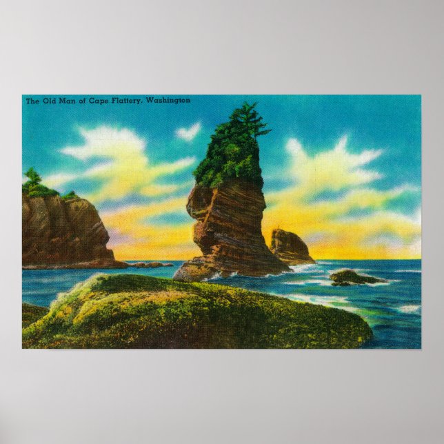 The Old Man of Cape Flattery, WA Poster (Front)