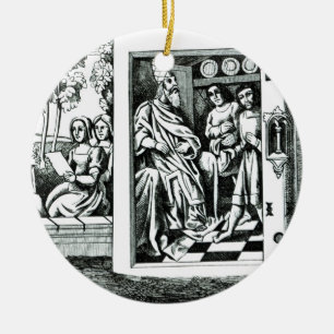 The Old Man of the Mountain giving orders to his f Ceramic Ornament