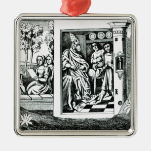 The Old Man of the Mountain giving orders to his f Metal Ornament