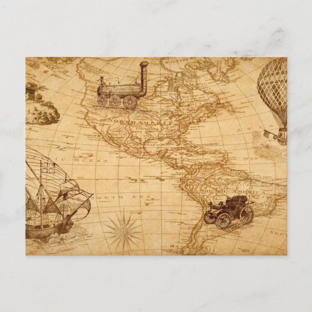 The old map of the united states postcard (Front)