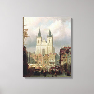 The Old Market Place at Prague, 1881 (oil on canva Canvas Print