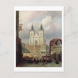The Old Market Place at Prague, 1881 (oil on canva Postcard