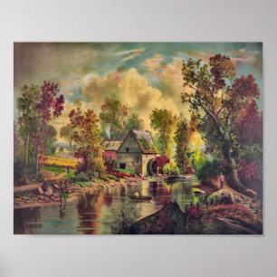 The Old Mill Stream Poster