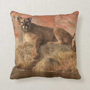 The Old Mountain Lion Throw Pillow