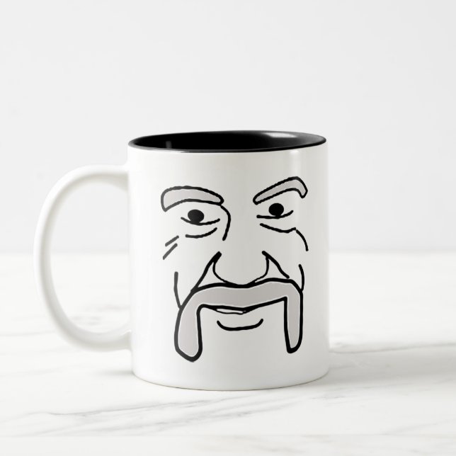 The old moustache Two-Tone coffee mug (Left)