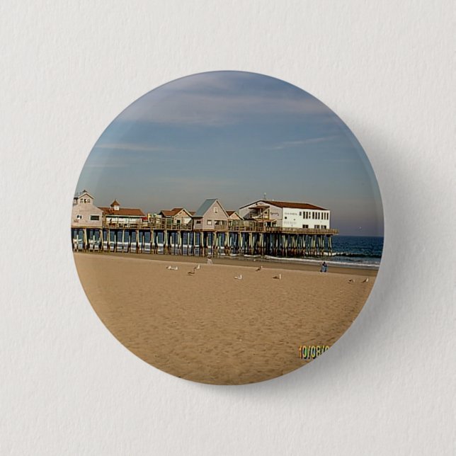 The Old Orchard Beach Pier 2 Inch Round Button (Front)