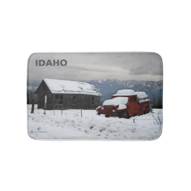 The Old Red Truck Bath Mat (Front)