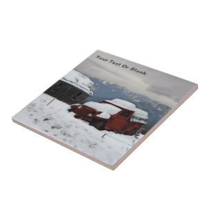 The Old Red Truck Tile