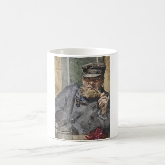 The Old Sea Dog (by Henry Scott Tuke) Coffee Mug (Center)
