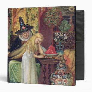 The Old Witch combing Gerda's hair with a golden c Binder
