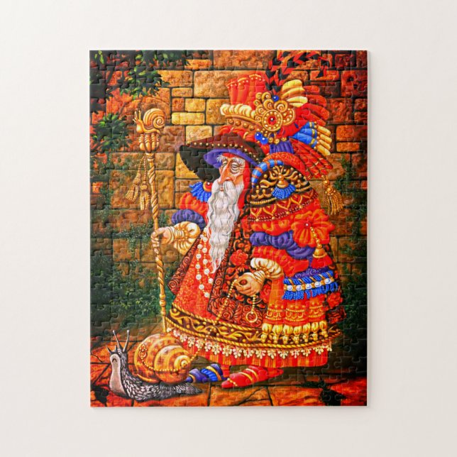 The Old Wizard Walking His Snail Jigsaw Puzzle (Vertical)