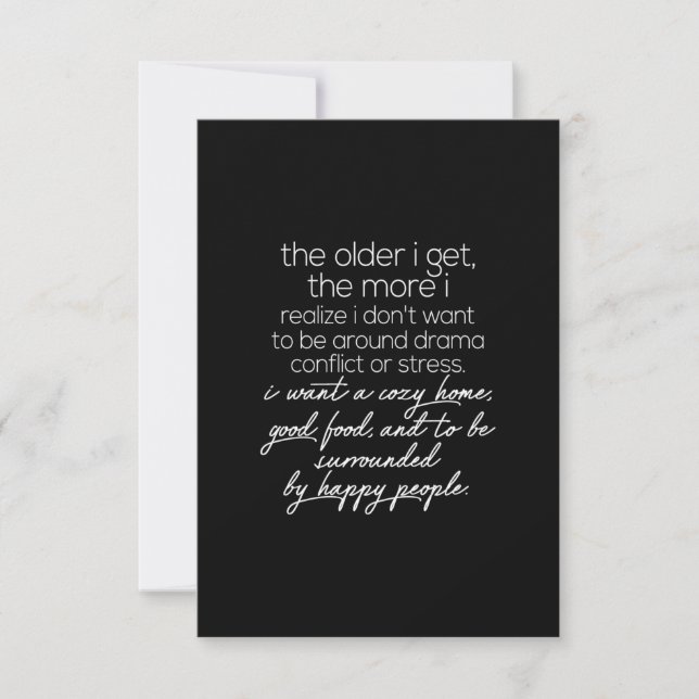 the older i get the more i realize thank you card (Front)