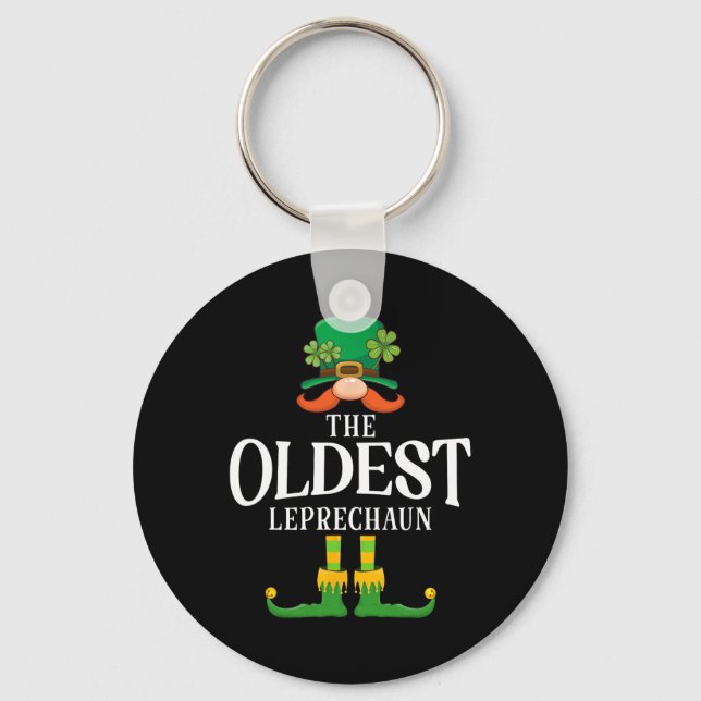 The Oldest Leprechaun St Patricks Day Matching  Keychain (Front)
