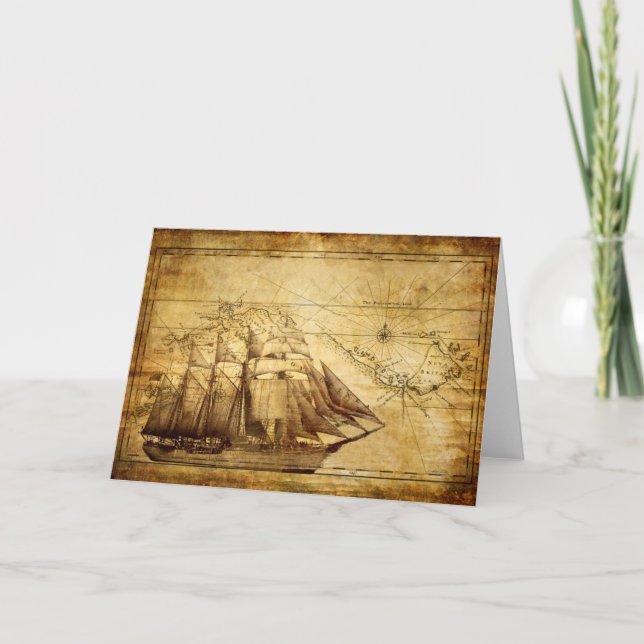 The Oldest World Map Ship Card (Front)