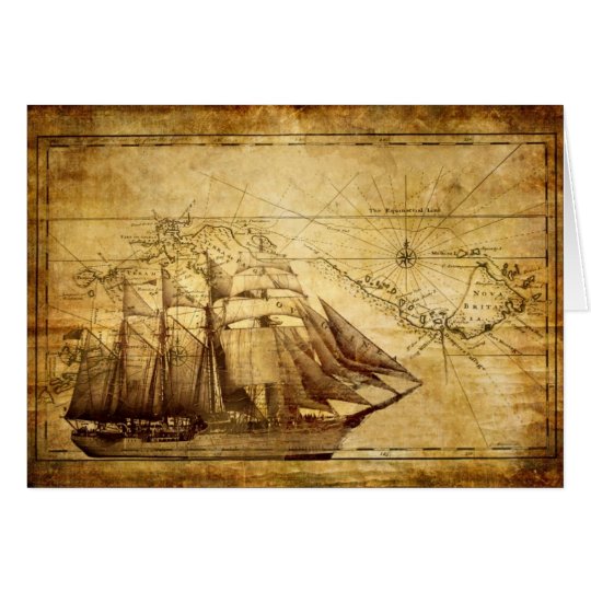 The Oldest World Map Ship Card