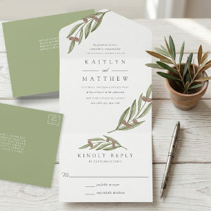 The Olive Branch Wedding Collection All In One Invitation