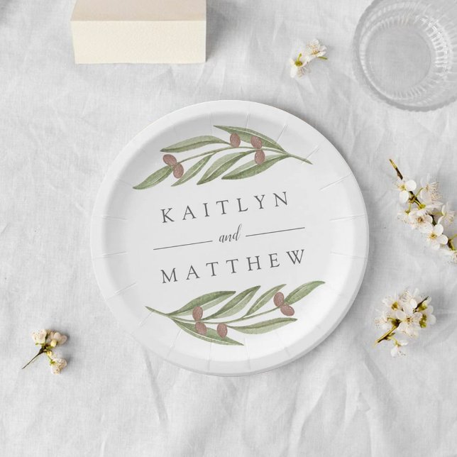 The Olive Branch Wedding Collection Paper Plate (Creator Uploaded)
