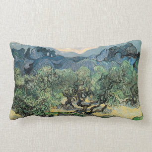 The Olive Trees,1889, by Vincent van Gogh Lumbar Pillow