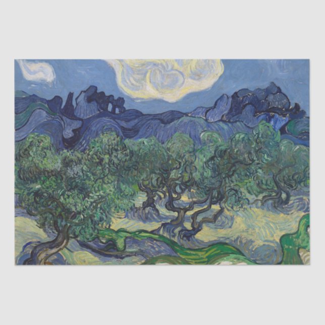 The Olive Trees by Vincent Van Gogh Tissue Paper (Front)