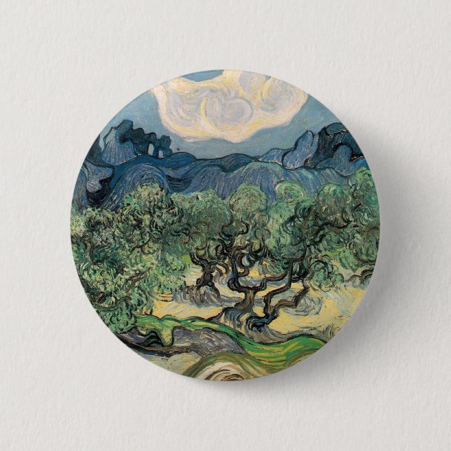 The Olive Trees, Vincent van Gogh 2 Inch Round Button (Front)
