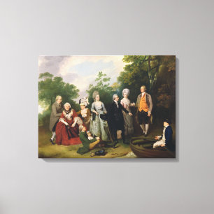 The Oliver and Ward Families in a Garden, c.1788 ( Canvas Print