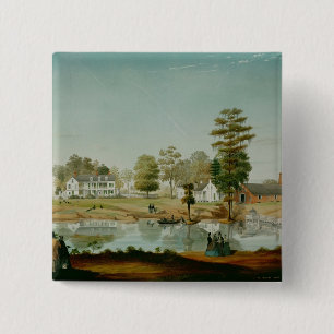 The Olivier Plantation, 1861 2 Inch Square Button