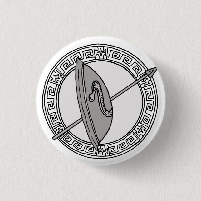 The Olympians! Ares / Mars symbol badge 1 Inch Round Button (Front)