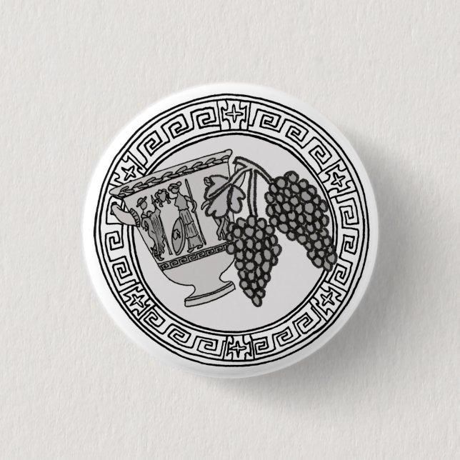 The Olympians! Dionysus / Bacchus symbol badge 1 Inch Round Button (Front)