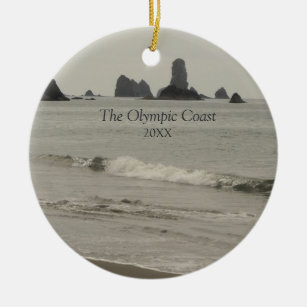 The Olympic Coast Seascape Photo Ceramic Ornament