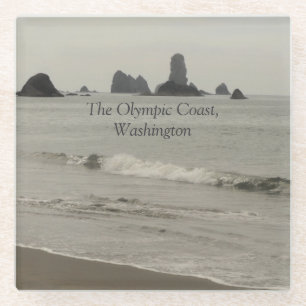 The Olympic Coast, Washington, Seascape Photo Glass Coaster