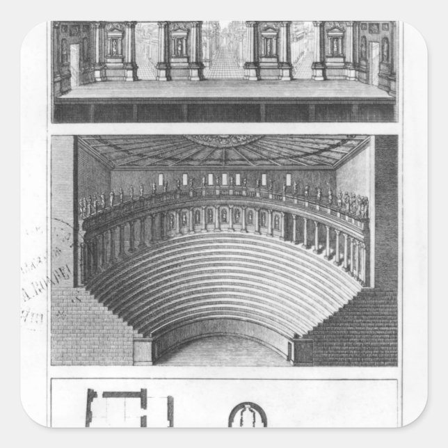 The Olympic Theatre at Vicenza Square Sticker (Front)