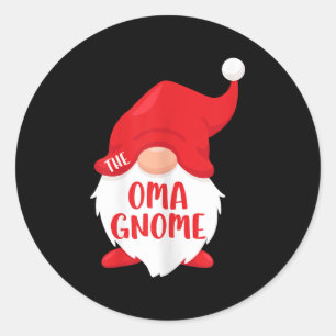 The Oma Gnome Matching Christmas Gnome Shirt Classic Round Sticker