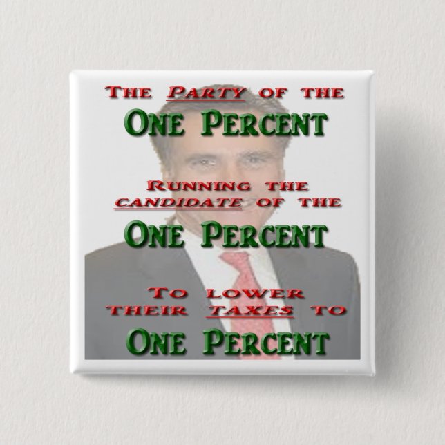 The One Percent 2 Inch Square Button (Front)