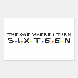 The One Where I Turn to Sixteen 16 Years Old 16th Sticker