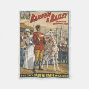 The Only Baby Giraffe in America Circus Poster Fleece Blanket