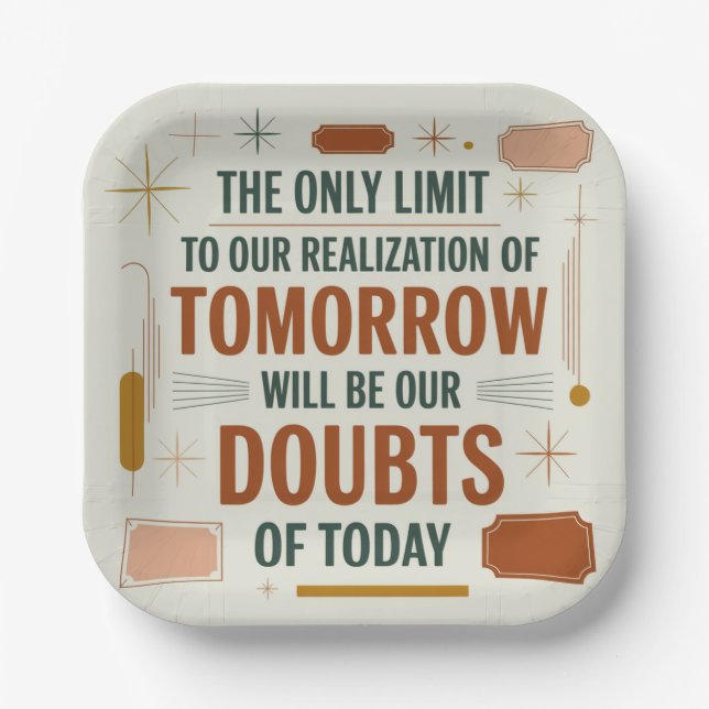 The Only Limit To Our Realization Of Tomorrow Paper Plate (Front)
