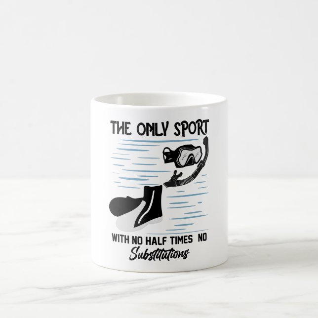 The Only Sport With No Half Times - The Swimmer Coffee Mug (Center)